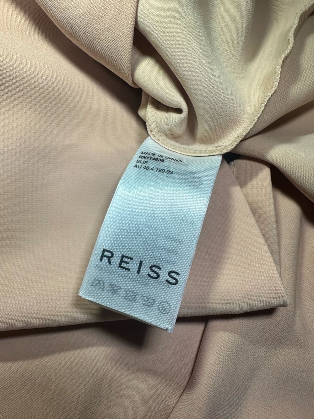 Reiss Soft beige Draped-Neck Blouse Women’s Size 4 - Picture 8 of 10